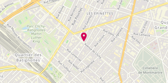 Plan de Europhoto, 130 avenue de Clichy, 75017 Paris